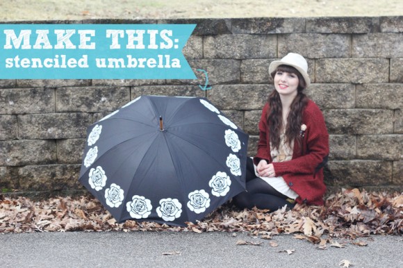 Christen and her Stenciled Umbrella